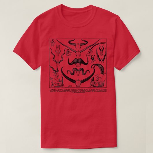 動物の角イラストレーション Tシャツ (デザイン正面)