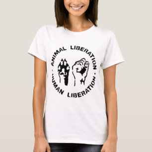 動物の解放-人間の解放 Tシャツ