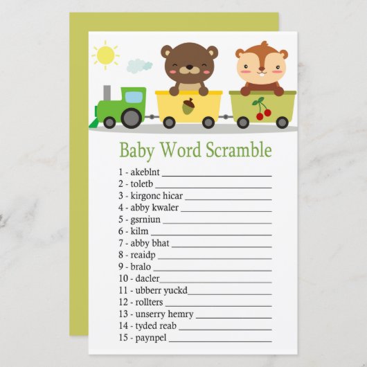 動物の訓練ベビー単語スクランブルゲーム (正面/裏面)