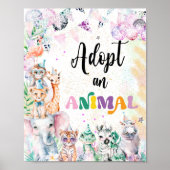 動物の誕生日を祝うサファリの動物 ポスター (正面)