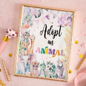 動物の誕生日を祝うサファリの動物 ポスター