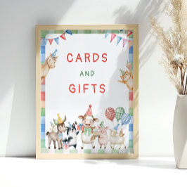 動物の誕生日パーティーカードとギフト ポスター