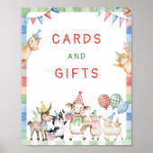 動物の誕生日パーティーカードとギフト ポスター (正面)