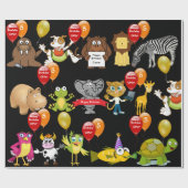 動物の誕生日(名前と年齢の誕生日付き) ラッピングペーパー (フラット)