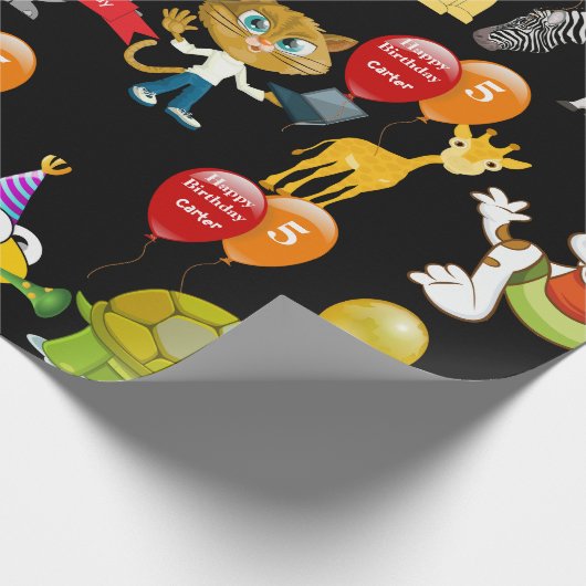 動物の誕生日(名前と年齢の誕生日付き) ラッピングペーパー (角)