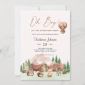 動物の赤ちゃんをシャワーの森に冒険を始める 招待状 (正面)