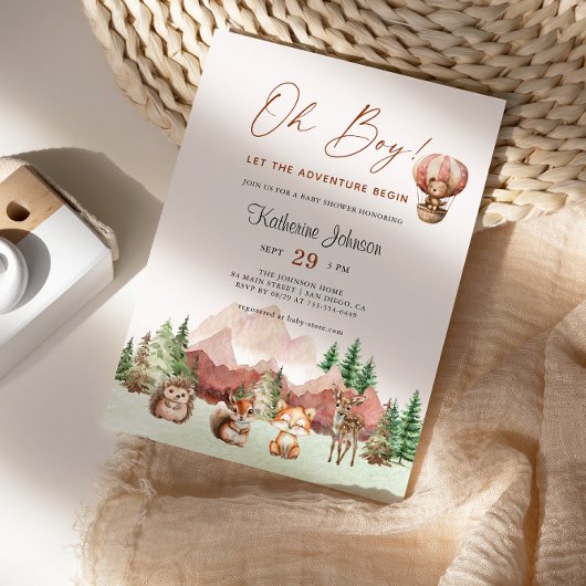 動物の赤ちゃんをシャワーの森に冒険を始める 招待状
