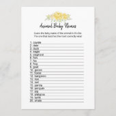 動物の赤ん坊の名前テディベアカード プログラム (正面)