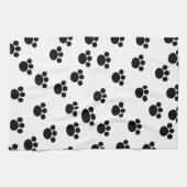 動物の足のプリントパターン。 白黒。 キッチンタオル (横)