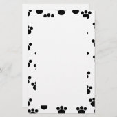 動物の足のプリントパターン。 白黒。 便箋 (正面/裏面)