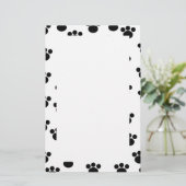 動物の足のプリントパターン。 白黒。 便箋 (スタンド正面)