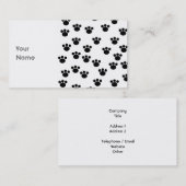 動物の足のプリントパターン。 白黒。 名刺 (正面/裏面)