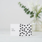 動物の足のプリントパターン。 白黒。 名刺 (スタンド正面)