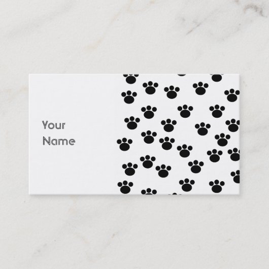 動物の足のプリントパターン。 白黒。 名刺 (正面)