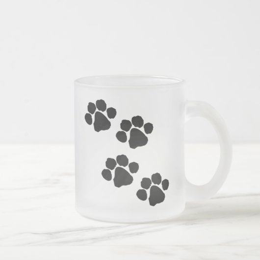 動物の足のプリント フロストグラスマグカップ (右)