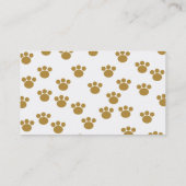 動物の足のプリント。 ブラウンおよび白いパターン 名刺 (裏面)