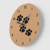 動物の足のプリント ラージ壁時計 (傾斜)