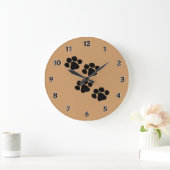動物の足のプリント ラージ壁時計 (ホーム)