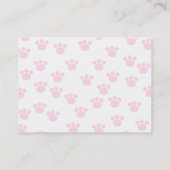 動物の足のプリント。 淡いピンクおよび白いパターン 名刺 (裏面)