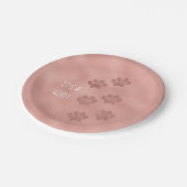 動物の足はそれによってが女の子のベビーシャワーであるペットを印刷します ペーパープレート (アングル)
