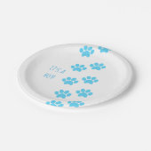 動物の足はそれによってが男の子のベビーシャワーであるペットを印刷します ペーパープレート (アングル)