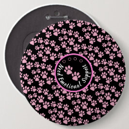 動物の足はピンクのペッパーソナライズされたト愛好家 缶バッジ