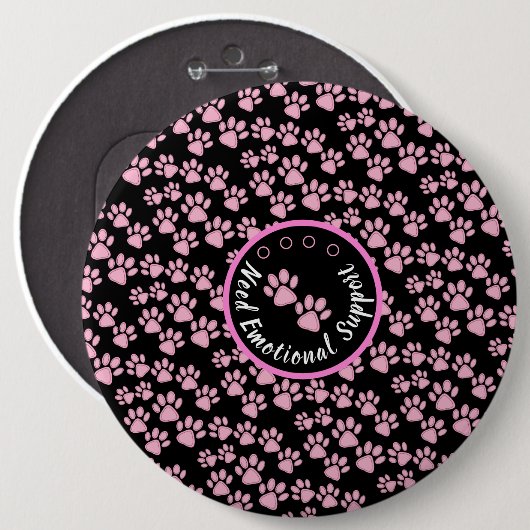 動物の足はピンクのペッパーソナライズされたト愛好家 缶バッジ (正面&裏面)