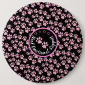 動物の足はピンクのペッパーソナライズされたト愛好家 缶バッジ (正面)