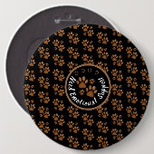 動物の足は茶色のペット好きパーソナライズされたを印刷する 缶バッジ (正面&裏面)