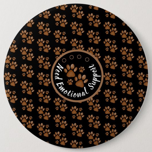 動物の足は茶色のペット好きパーソナライズされたを印刷する 缶バッジ (正面)