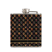 動物の足シルエットサンクスギビングブラックおもしろい フラスク (裏面)