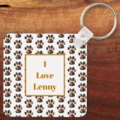 動物の足シルエットハロウィンオレンジホワイト キーホルダー (裏面)