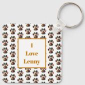 動物の足シルエットハロウィンオレンジホワイト キーホルダー (裏面)