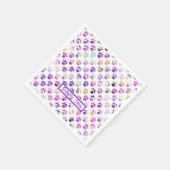 動物の足シルエットパープルピンクポーティ紙 スタンダードカクテルナプキン (角)