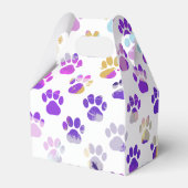 動物の足シルエットパープルピンクポーティ紙 フェイバーボックス (裏面サイド)