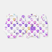 動物の足シルエットパープルピンクポーティ紙 フェイバーボックス (折り畳みなし)