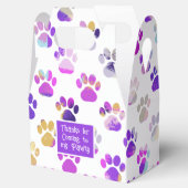 動物の足シルエットパープルピンクポーティ紙 フェイバーボックス (オープン)