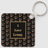 動物の足シルエット感謝感謝黒い写真 キーホルダー (裏面)