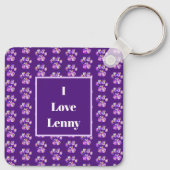 動物の足シルエット紫カスタムの写真 キーホルダー (裏面)