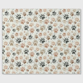 動物の足跡と足跡を付ける ラッピングペーパー (フラット)