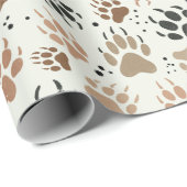 動物の足跡と足跡を付ける ラッピングペーパー (ロールコーナー)