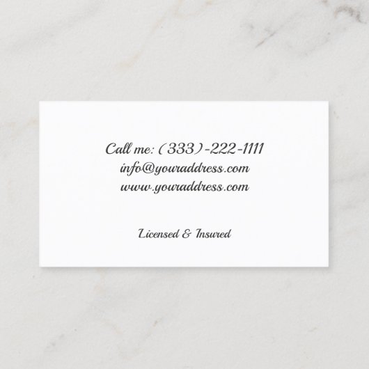 動物の足跡の犬のグルーミングまたはペットシッター 名刺 (裏面)