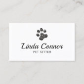 動物の足跡の犬のグルーミングまたはペットシッター 名刺 (正面)