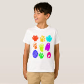 動物の足跡アート Tシャツ (正面フル)