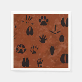 動物の足跡ナプキン スタンダードカクテルナプキン