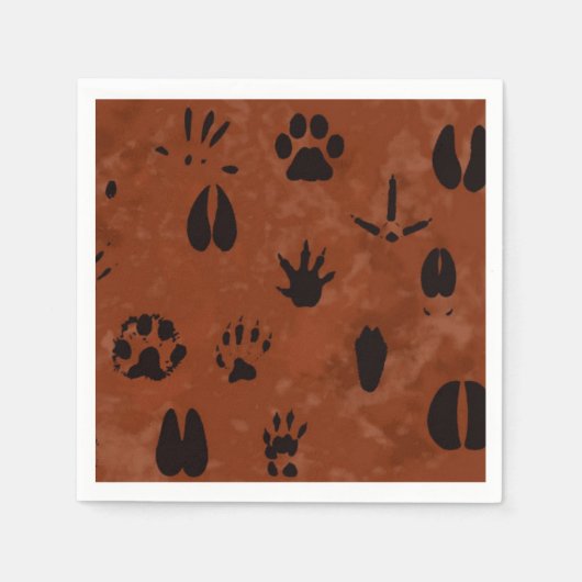 動物の足跡ナプキン スタンダードカクテルナプキン (正面)