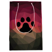 動物の足跡, ペットの足跡, 幾何学的なデザイン ミディアムペーパーバッグ (正面)