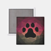 動物の足跡、ペットの足、幾何学的な効果 マグネット (正面/裏面)