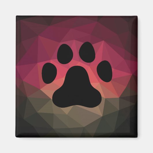 動物の足跡、ペットの足、幾何学的な効果 マグネット (正面)