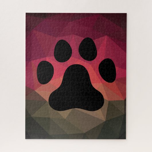 動物の足跡、猫/犬の手 ジグソーパズル (縦)